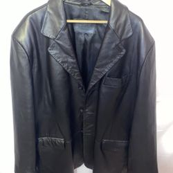  Izod Leather Button Jacket Black XL - Only $60!!