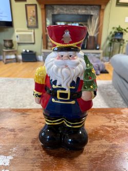 Home Interiors Lighted Ceramic Santa Nutcracker Christmas Decor – Original Box