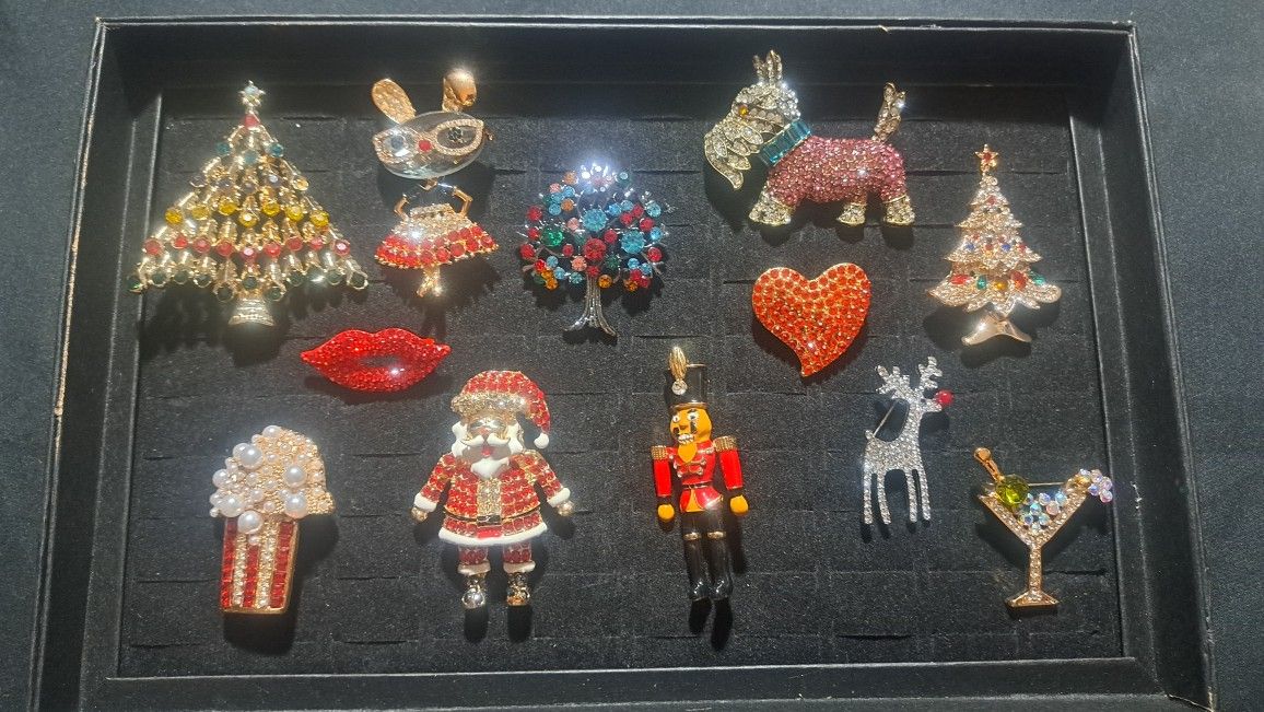Festive Holiday Pins/ Brooches