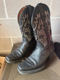 Black Leather Western Cowboy Boots