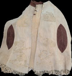 Aztec Suede Poncho. 1960