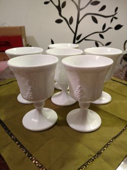 Vintage Milk Glass Goblets