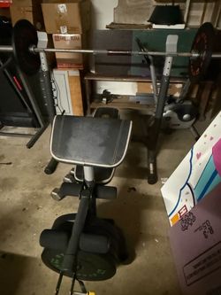 Workout bench and squat.