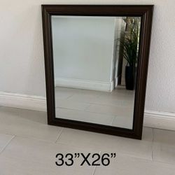 Wall Decorate Mirror Size 33”x 26” Wooden Frame 