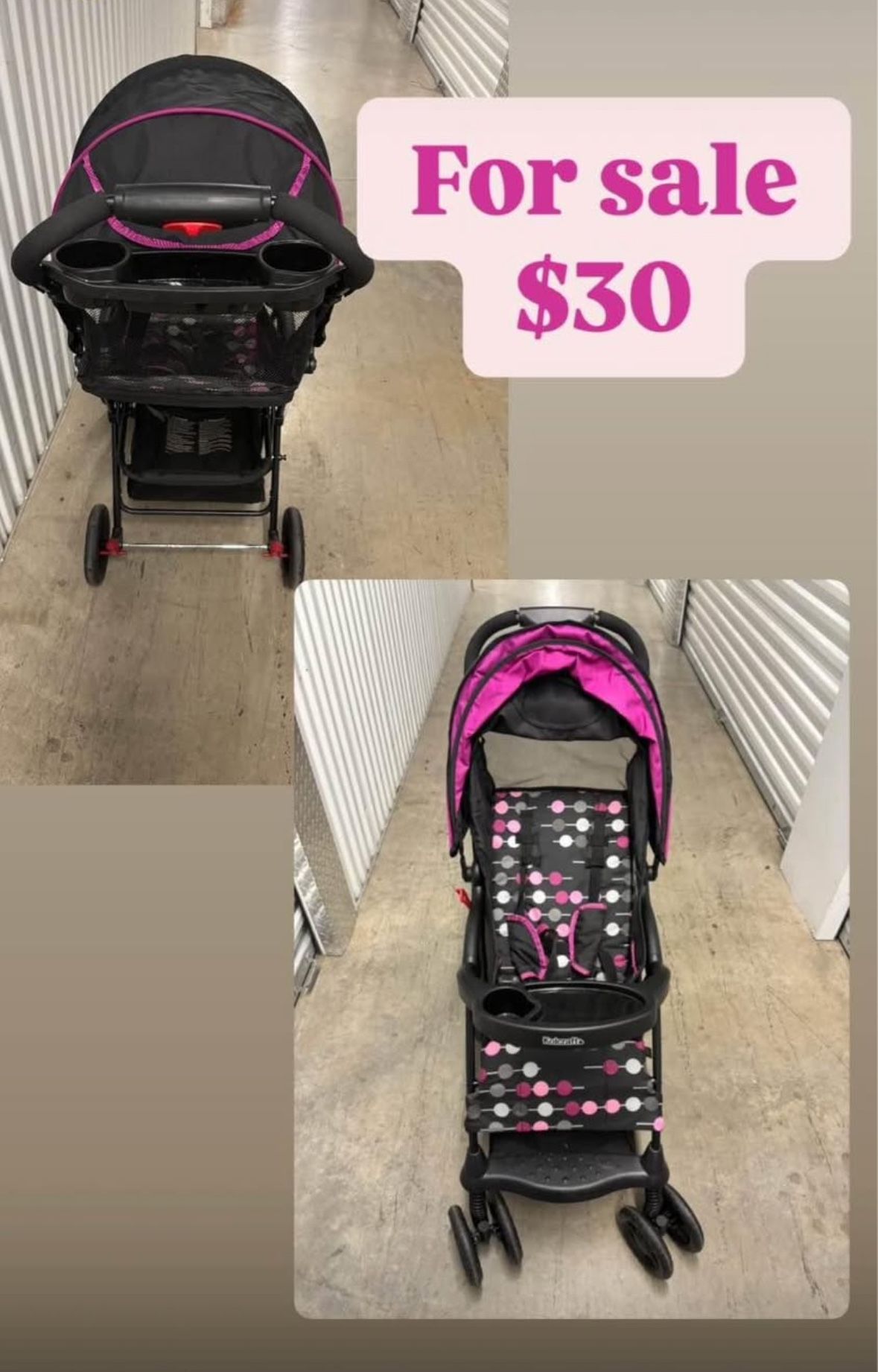 Black And Fushia Stroller 