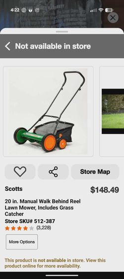 Scotts 20 in. Manual Walk Behind Reel Lawn Mower with Grass Catcher