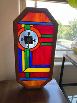 Vintage stained glass clock