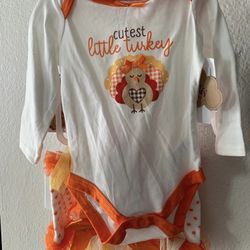 Baby Girl 4 Pcs Cutes Little Turkey 9 Months 