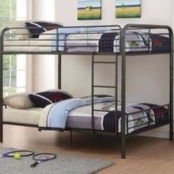 Brand New Gunmetal Metal Full/Full Bunk Bed