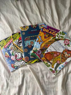 5 adult coloring books.