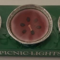 Watermelon Citronella Candles Picnic Lights