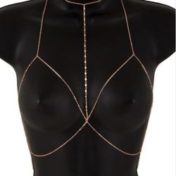 chain body jewelry/ choker detail bra