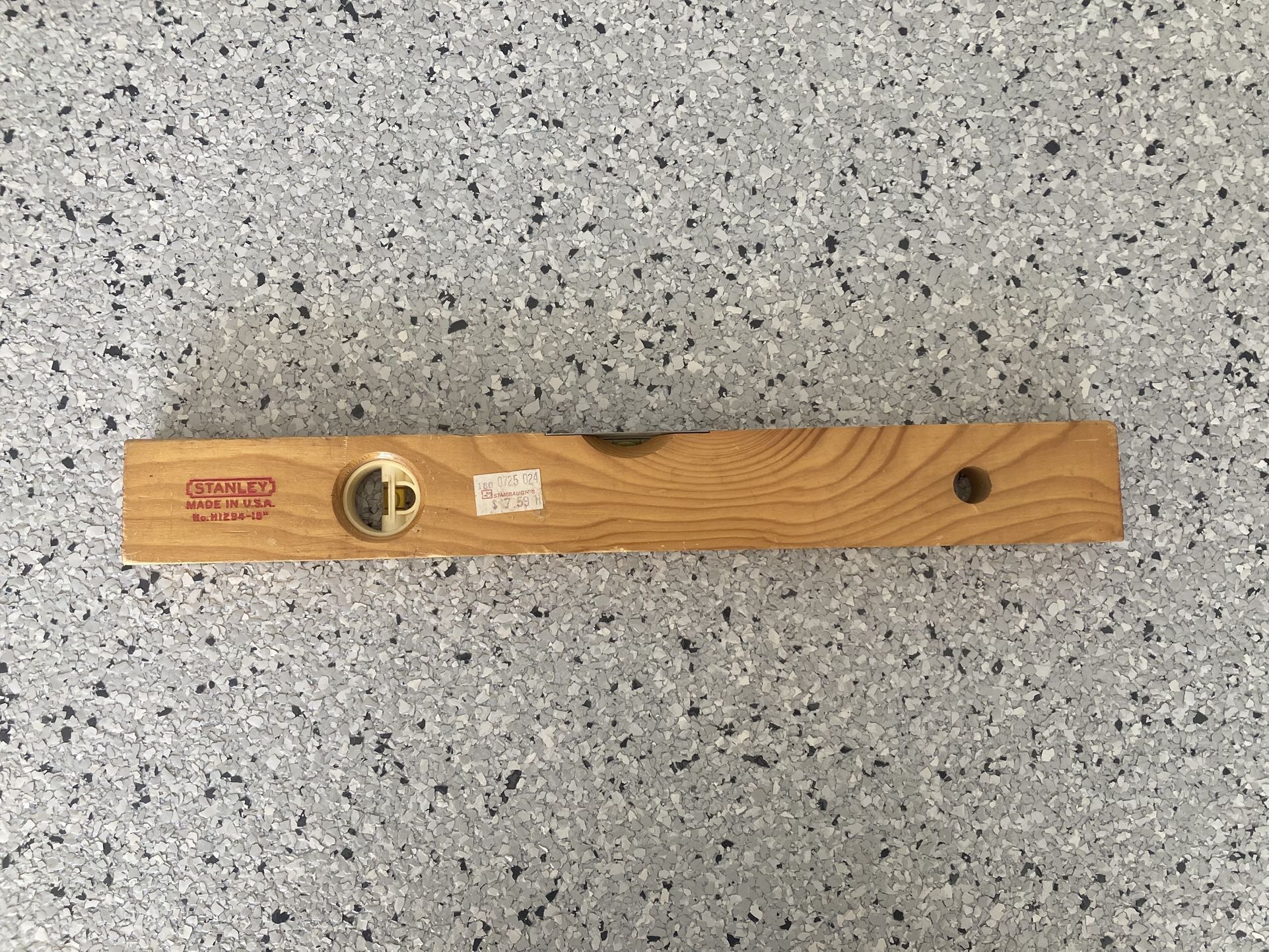 Vintage 80’s “STANLEY” 18” Wood Level. STAMBAUGHS of Youngstown, Ohio. Pre Owned