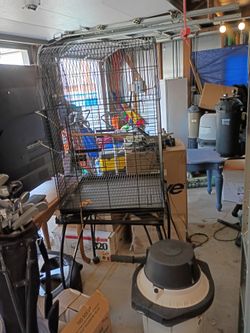 Bird Cage On Wheels It's 64 In High With The Cart All The Way To The Top 23x23x23 By 23 $80