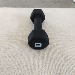8 lb Dumbbell (Single) (Black Neoprene Coated)