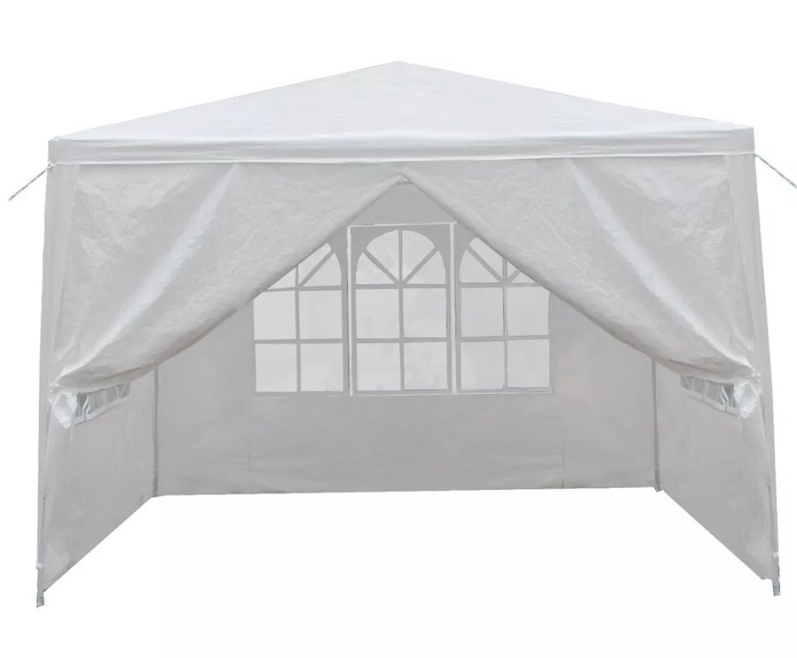 Party Tent Canopy Garage Carport Car Shelter White Windows Wedding Sidewalls 10 x 10 Ft