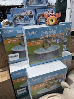 HOT DEAL – 8FT POOL ONLY $50!  Brand New SUNRIO Inflatable Above Ground Pool   Size: 8FT x 24IN