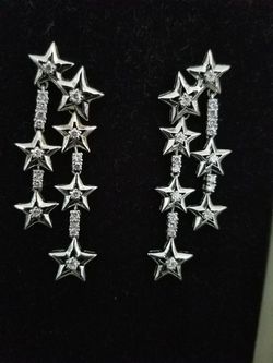 Sterling silver dangle star earrings