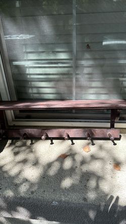 Wooden wall shelf/ jacket rack