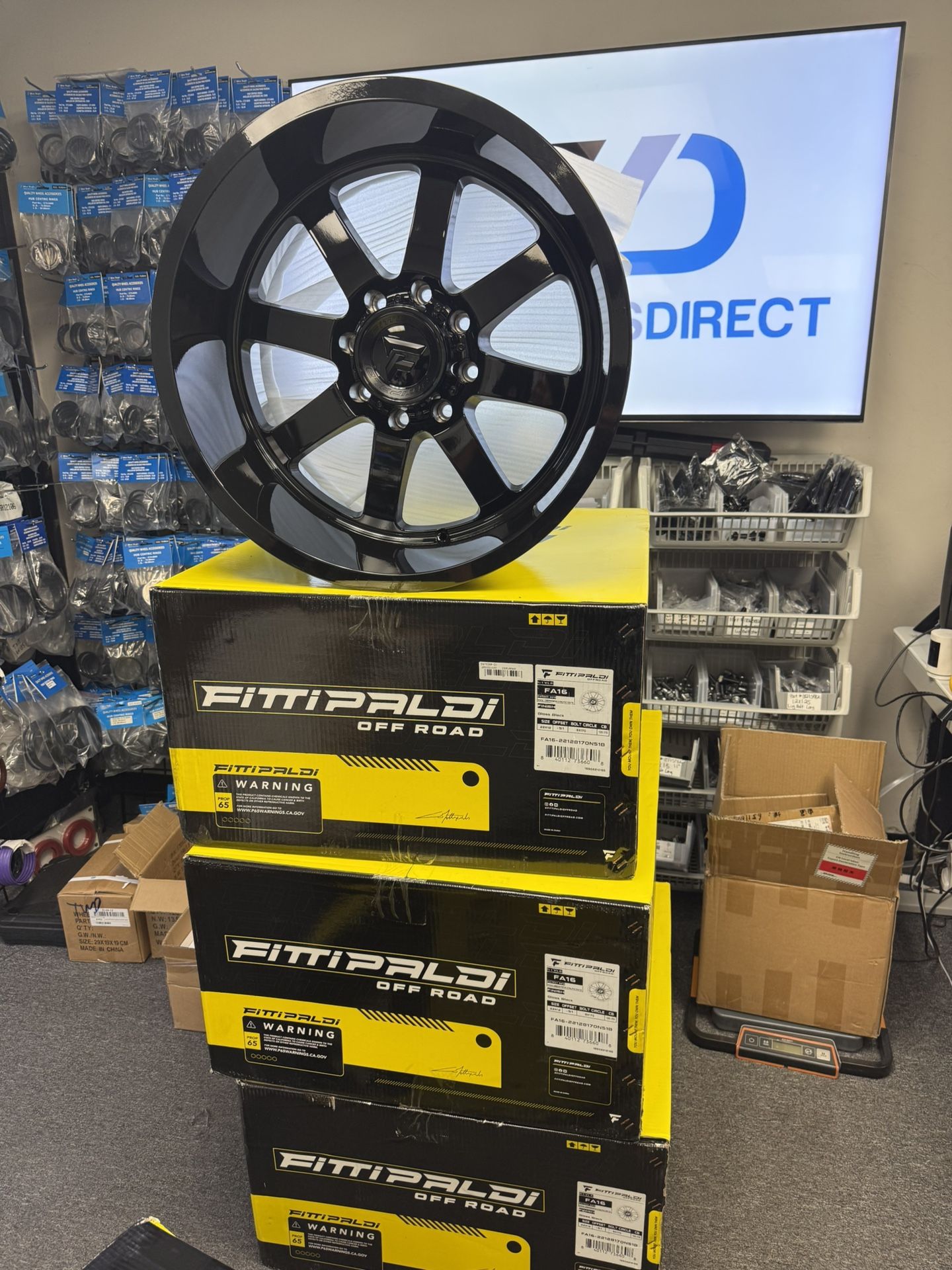 Set 4 22" Fittipaldi Wheels FA16B 22x12 Gloss Black 8x170 -51mm For Ford Rims