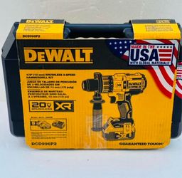 DEWALT 20V MAX XR Hammer Drill Kit, Brushless, 3- Speed, Cordless2x5Ahbattery and charger includet