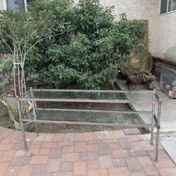 Chrome And Brass Console Table