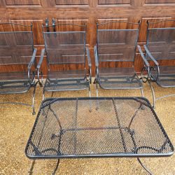 *** 5 PIECE WROUGHT IRON PATIO SET ***