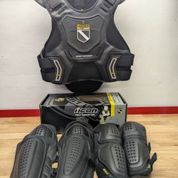 Icon Field Armor Size XL Motorcycle Vest Elbow Leg SET BRAND NEW