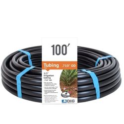 $.20 a foot, 10 foot minimum  1/2” irrigation tubing watering growing tube High quality polyethylene (PE) tubing Inside diameter: 0.605 inch. Outside 