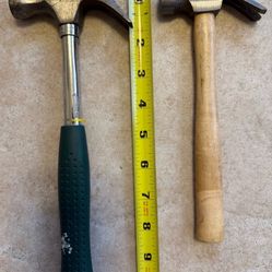 Two Mini Claw hammers 10” 8 Oz Buyers Value And 8” Wood Handle Used