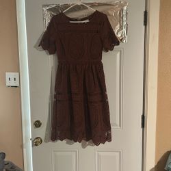 Women’s Brown Lace Dress 