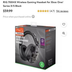 RIG 700HX Wireless Gaming Headset for Xbox One/
Series X/S Black