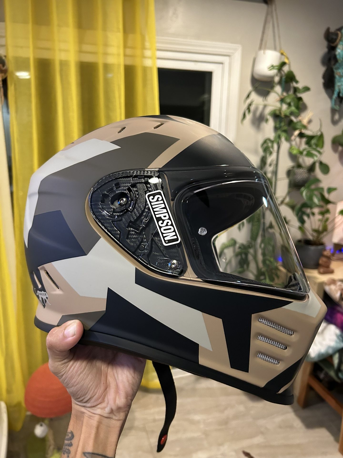 Simpson Ghost Bandit Helmet Size Small With Cardo