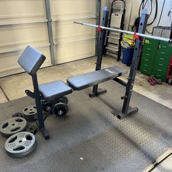 Workout Bench and Weights 