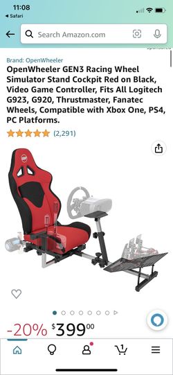  OpenWheeler GEN3 Racing Wheel Simulator Stand Cockpit Black on  Black, Fits All Logitech G923, G29, G920, Thrustmaster, Fanatec Wheels