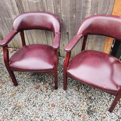 Pair of two classic club captains occasional side chairs purple upholstered

Nice pair of chairs. Newer but done in classic style 