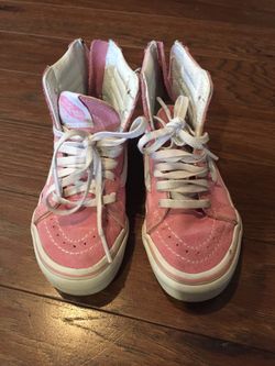 Toddler girls high top pink vans, size 11