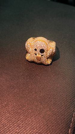 Gold GHOST ring with real diamonds