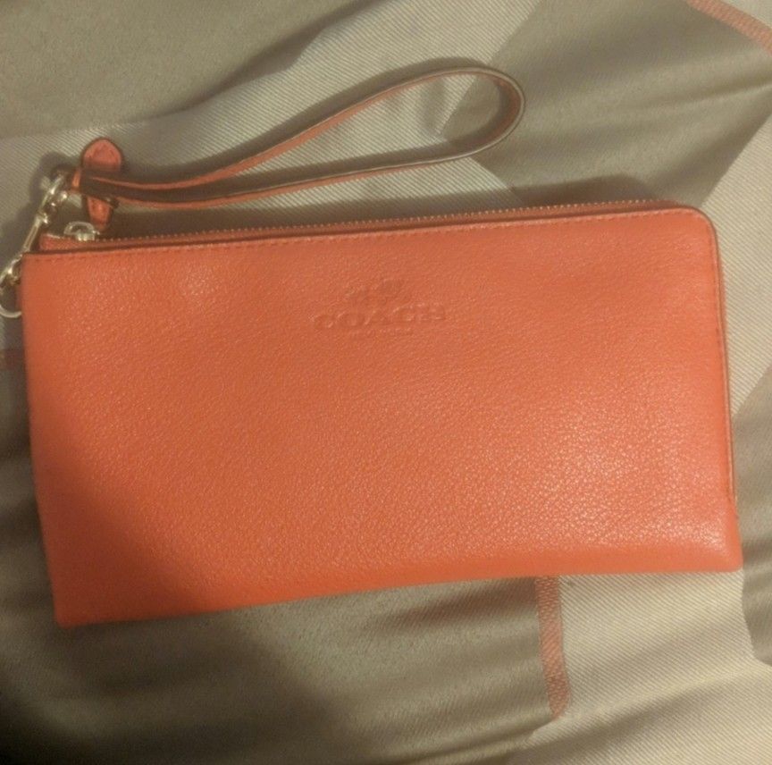 Red coach wristlet wallet