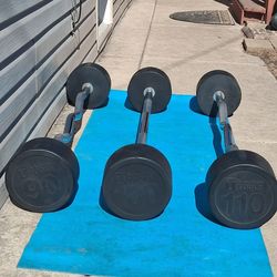 RUBBER COATED STRAIGHT BAR /CURL BAR