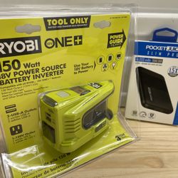 Ryobi power inverter and Pocket juice slim pro 4000 mAh