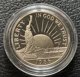 Half dollar 1986. Coin USA. Vintage