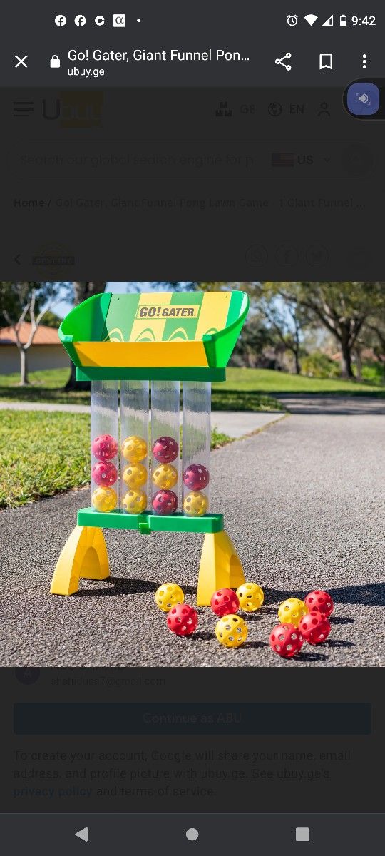 BRAND NEW Giant Funnel Pong Game, Kids & Family EastPoint Sports Go-getter