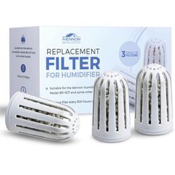 Fits Most Ultrasonic Humidifier Replacement Filters for Home, Cool Mist Demineralization Cartridges, Ceramic Filter Stone Material, 3 Pack, 6 Months E