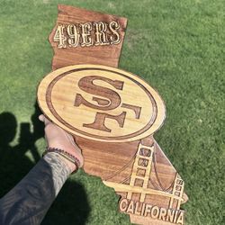 Custom 3D CNC-Carved SF 49ers Wood Sign