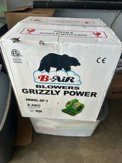 B-Air Grizzly Gp-1 1 HP 3550 CFM Air Grizzly Mover Carpet Dryer Floor Fan, Black
