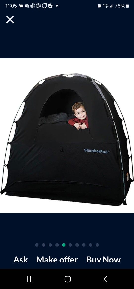 Slumberpod The Original Blackout Sleep Canopy  Tent Black New