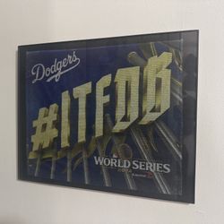 Los Angeles Dodgers World Series 2024 Framed Rally Towel Wall Art