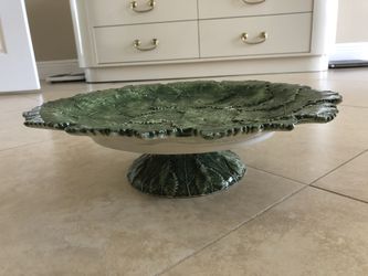 Majolica Vintage Italian Green Leaves