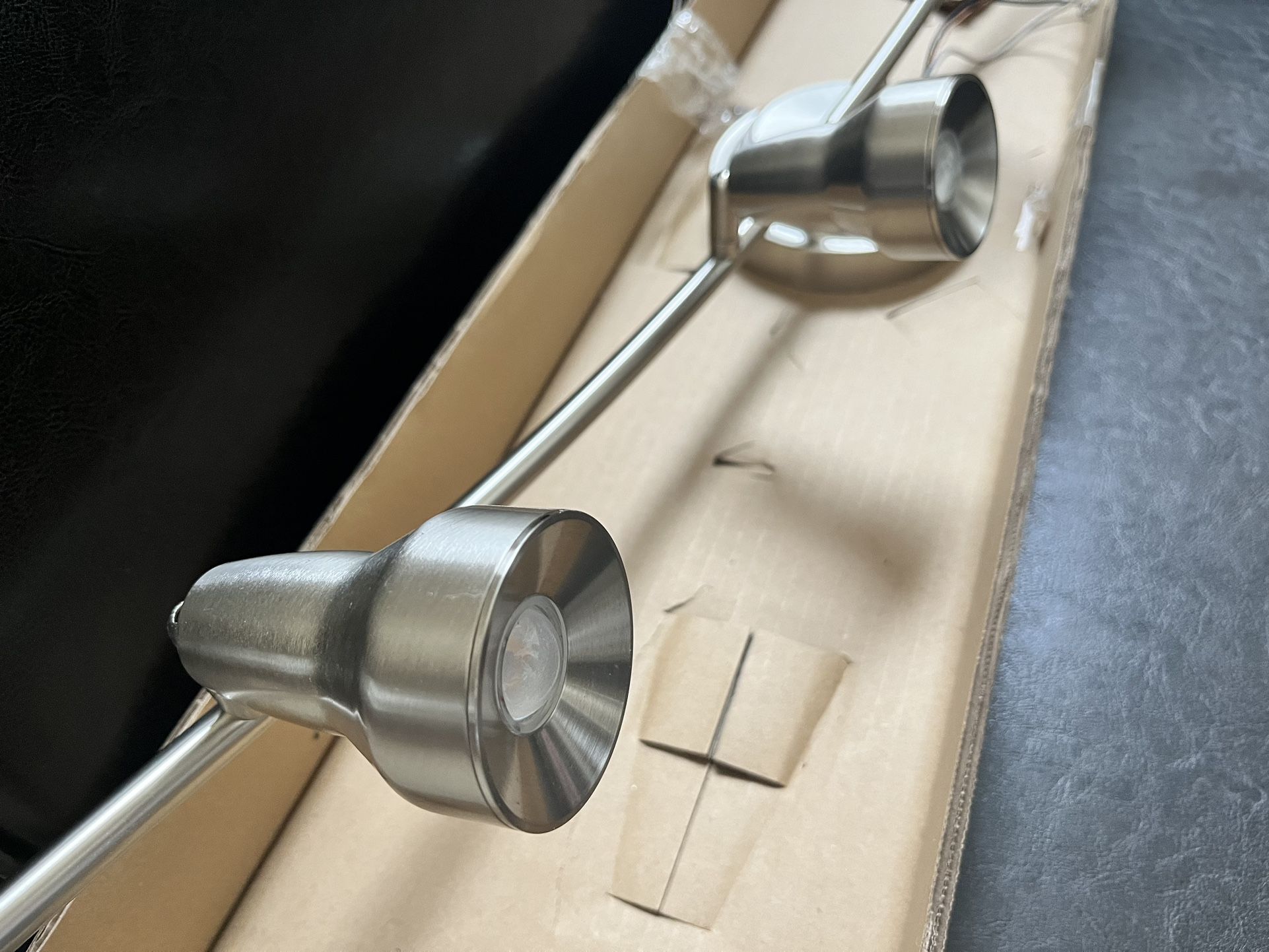 4-Light Brushed Steel Wave Bar Track Lighting Fixture! Brand New Never Used!